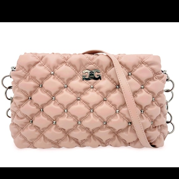 Gilda Paris Quilted Studded Blush Handbag/Shoulder Bag w/ Strap!! NEW!! 💕 - Picture 1 of 3